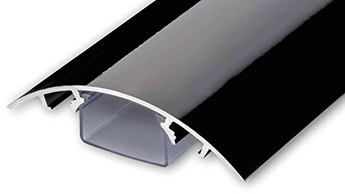 TV Design Aluminium Kabelkanal in schwarz Hochglanz lackiert in verschiedenen Längen von ALUNOVO (Länge: 20cm)
