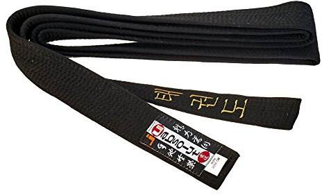 Ju-Sports Budogürtel schwarz mit Bestickung Taekwondo (Koreanisches Zeichen)