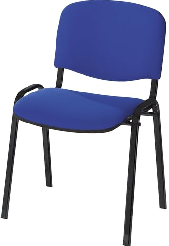 kaiserkraft | Besucherstuhl | stapelbar | Rückenlehne gepolstert | Gestell schwarz | Polster blau | VE 2 STK