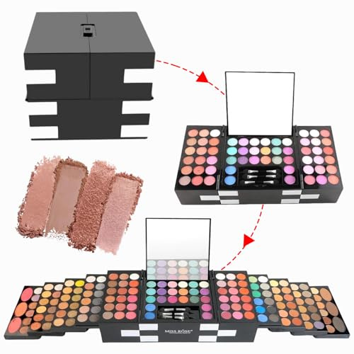 PhantomSky 148 Farben Schminkset, Cosmetics Schminkkoffer Mädchen Make Up Set für Teenager Kosmetik Set Für Frauen Mädchen, Tragbares Faltbares - Perfekt für Profi-und Tägliche