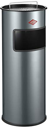 WESCO Standascher Mülleimer, Stahlblech pulverbeschichtet, Graphit, 28 cm, 30 l