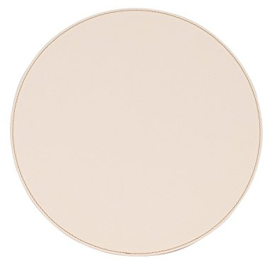 Nikalaz 1 Stück Rund Platzdecken, Rund Tischset, 33 cm, recyceltem Leder - Weiß Crema