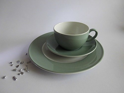 Dibbern SONDERAKTION Solid Color - Kaffeetasse m.U. 0,25 + Teller 21 cm - salbei - NEU