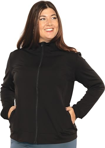 STRETCH IS COMFORT Women's Warm Up Techno Jacket Black Small