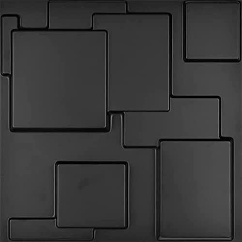 Art3d A10033BK 3D Wall Panels, Black, 32 Square Feet