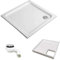 HOESCH KOMPLETT-PAKET: Duschwanne 80 x 80 x 6,5 cm superflach Acryl + Styroporträger/Wannenträger + Ablaufgarnitur chrom