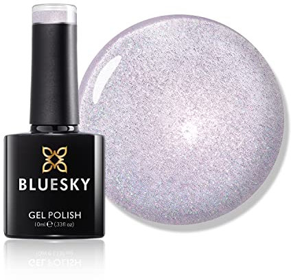 Bluesky Esmalte de uñas de gel, In A Faraway Land Ch04, morado flitter, lila, larga duración, resistente a las astillas, 10 ml (requiere secado bajo lámpara LED UV)