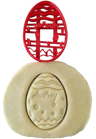 Tagliabiscotti a forma di uovo di Pasqua - Personalizzabile con il tuo nome