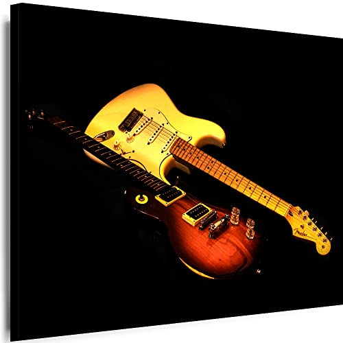 Myartstyle Leinwand Bilder Gitarre Musik Kunstdruck Wandbilder Canvas Wanddekor (80x60 cm)