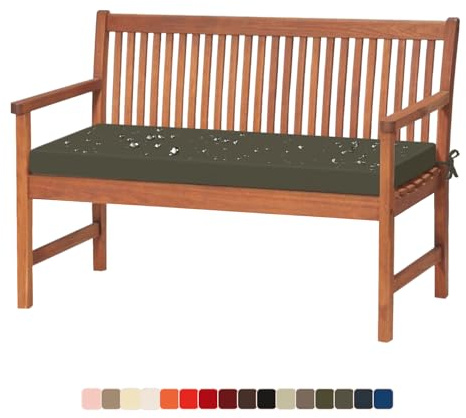 Lsjoaw Bankauflage 110X45X3CM Bankkissen Sitzauflage Sitzkissen wasserdicht Gartenbankauflage Schaukelkissen für Gartenbank Schwingen Bankpolster Outdoor für Fensterbank Gartenkissen DunkelgrüN