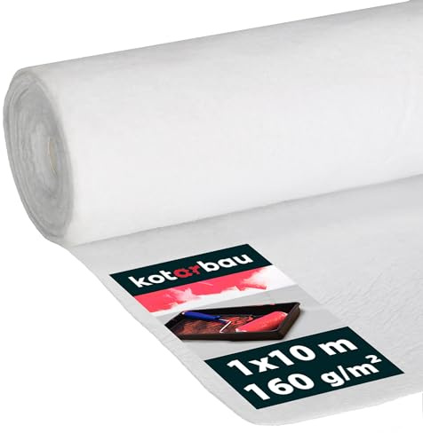 KOTARBAU® Malervlies 1 x 10m Abdeckfolie Maler 100% Faser Folia LDPE Abdeckvlies Selbstklebend 160 g/m2 wasserdichte Weiß Beschichtung Malerzubehör Malerfliesrolle Motive Sticky Baumatte