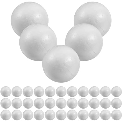 OATIPHO 50 Stück Weiß Schaumstoffkugeln, Styroporkugeln, Schaumkugeln Kugel Schaumkugel 5cm für DIY Handwerk Schule Projekte Hochzeitsdekoration Partyzubehör Weihnachten