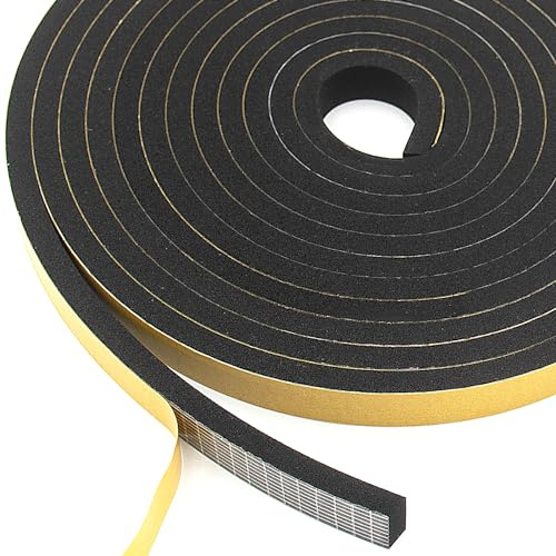 Weather Stripping Door Seal Strip, Strong Adhesive, Soundproof, Lightproof, Weatherproof Foam Tape Insulation Strip for Sliding Door, Front Door Frame, Windows (1/2 in x 1/4 in x 13Ft)