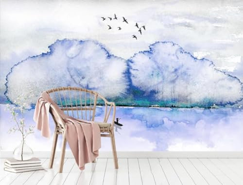 Fototapete Blumen 3D Tapeten 3D Effekt Wohnzimmer Schlafzimmer Vliestapete Neues Blaues Aquarellboot Im Chinesischen Stil Natur Grau Graffiti Steinoptik Kinder Tapeten