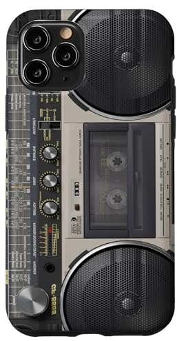 Boombox Throwback Retro Music Stereo Ghettoblaster, Grau Hülle für iPhone 11 Pro