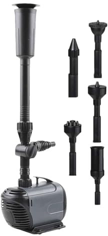 Tauchpumpe für Springbrunnen | Teichpumpe und Filterset, mit 3 Düsen Edelstahl Teich Tauchpumpe Outdoor Landschaft