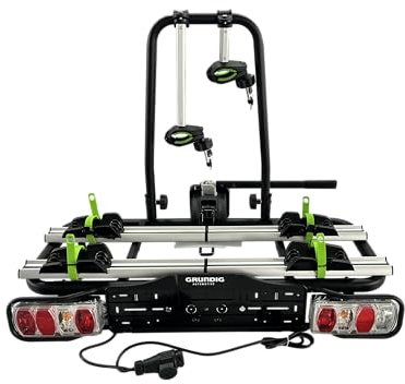 GRUNDIG Automotive Messeneuheit 2025 Fahrradträger E-Bike für Anhängerkupplung 2 Fahrräder, bis 60Kg, Diebstahlschutz, Fahrradträger Auto, Nizza 11-2EB