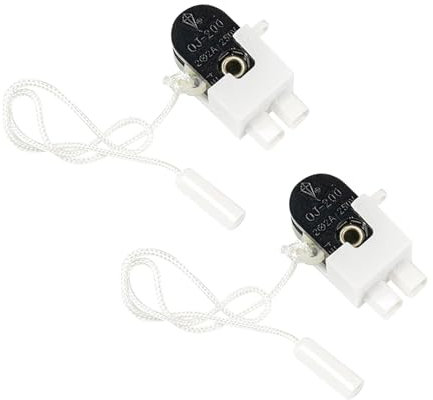 Easy To Use Pack Of 2 Pull Cord Switches Pull Switches 250V 2A Pull Chain Switches Set For Lighting Control