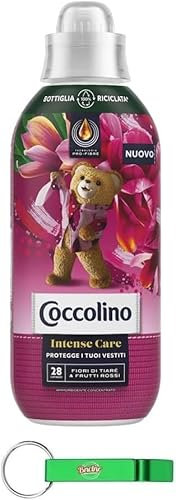 8x Coccolino Ammorbidente Concentrato Tiare-Blumen und Rote Früchte,Konzentrierter Weichspüler für sehr weiche Kleidung,28 Wäschen, 645ml + Beni Culinari Kostenloser Schlüsselanhänger