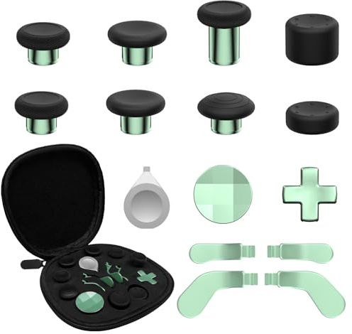CHARM FOCUS 16-in-1-Daumensticks aus Metall für die Xbox Elite Series 2 | Ersatzsets für Xbox Elite 2-Controller-Zubehör, mit magnetischen Joysticks, Paddles, Silikonkappen, D-Pads, 1 Werkzeug