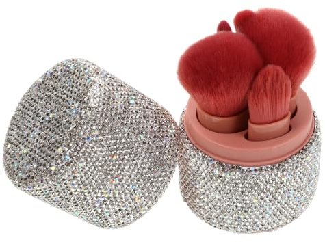 Beaupretty Juego De Brochas Para Rostro y Ojos 1 Set Mini Portátil Con Tapa Antipolvo Organizador De Brochas De Maquillaje Para Mujeres Uso Viaje y Tocador Con Soporte Brillante