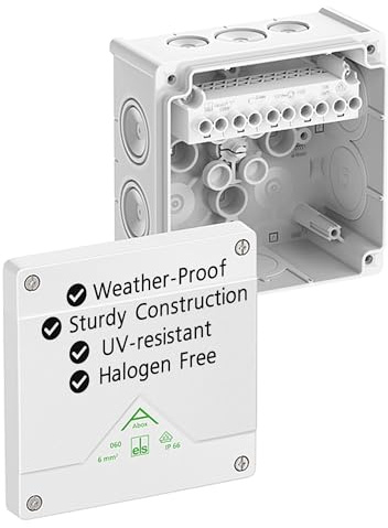 Spelsberg Abox 060-6²/sw - IP66 Waterproof Junction Box with Internal Fixing Points & Raised Screw Terminal - 5-pole - 6 mm² - Rated 690V for Industrial & Outdoor (White)