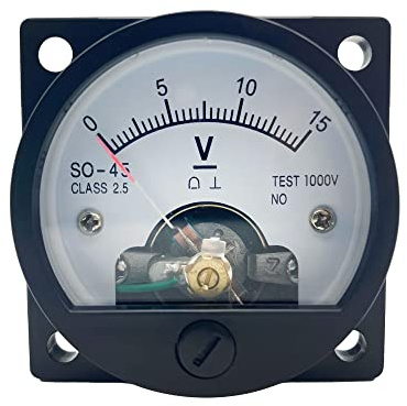 LEPEVNEY Misuratore voltmetro analogico SO-45 amperometro di misurazione corrente rotonda DC 15 V