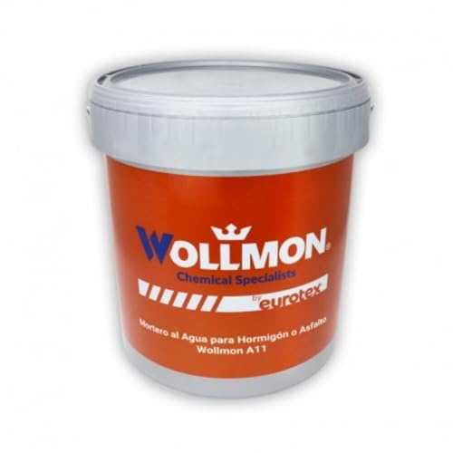 WOLLMON Slurry para Hormigón y Asfalto - Mortero Acrílico al agua para la regularización de suelos - Aporta dureza sobre asfalto, hormigón o aglomerado A11 (Gris Medio RAL 7004)