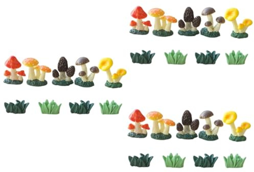 Toyvian Lot De 3 Décorations De Champignons Artificiels Décorations De Jardin Accessoires pour Champignons Décorations Murales Mignonnes Figurines De Champignons Micro-Champignons en