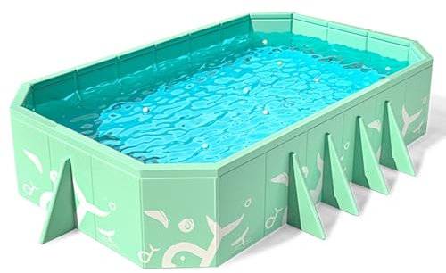 Piscina No Hinchable Para Niños Y Mascotas, Piscinas Con Marco, Piscina Plegable Para Perros Con Soporte Resistente, Piscina Para Niños Que Ahorra Espacio, Piscina Plegable Para Niños(260cm/102in)