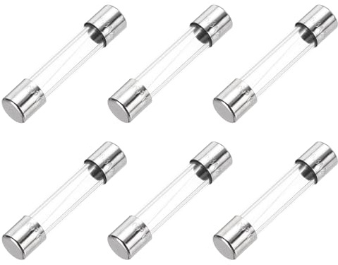 sourcing map Fusibile ritardato in vetro, 6,3 A, 250 V, 6 x 30 mm, omologato UL, per elettrodomestici, 6 pezzi