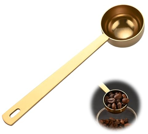 5ml Messlöffel, Esslöffel Kaffeeschaufel für Pulver Kollagen Supplements Löffel Messset Matcha Löffel Küche Gold Edelstahl Messlöffel für Milchpulver Zucker Mehl Gemahlener Kaffee