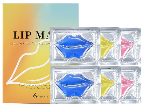 Set di maschere per labbra al collagene, trattamento idratante e rimpolpante per labbra, maschera idratante notturna per labbra morbide e lisce (12 pezzi)