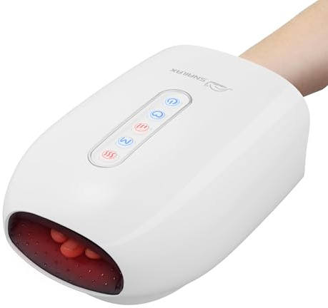 Snailax Hand Massager with Heat and Compression, Hand Massager for Arthritis and Carpal Tunnel Relief, Rechargeable Finger Wrist Massager for Pain Relief