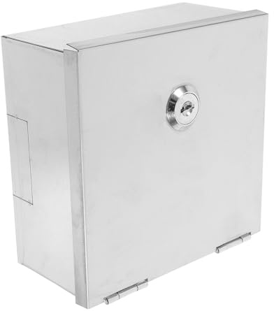 COLLBATH Boîtier de Prise Électrique Étanche en Acier Inoxydable Argenté, Protection Verrouillable pour Prises Murales, Usage Intérieur pour Maison Moderne