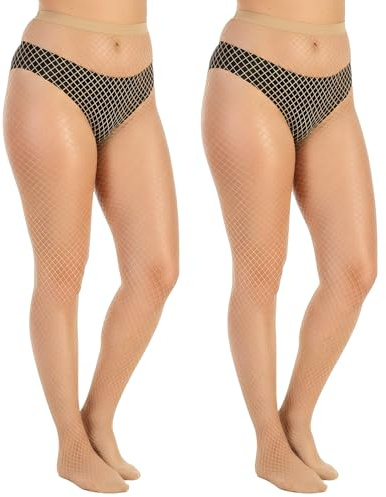 AHQiZFX Fishnet Stockings for Women, Sexy High Waist Tights | 2 Pairs Mesh Stockings Pantyhose, Comfortable Elastic Fabric, Versatile Party Outfits