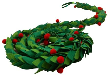 KiBcsLic Guirnalda Navideña de Fieltro con Hojas Y Bayas, Banderines Y Decoración Navideña para Navidad.