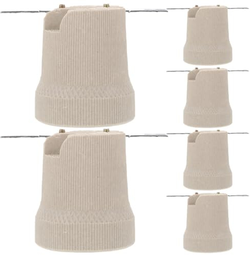 MALUGOGO E27-Lampenfassung mit Keramikgewinde, 6 Stück, Lampenfassung für Innenbeleuchtung, geeignet für Küche, Schlafzimmer und Werkstatt