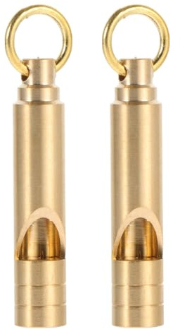 Yardwe Silbato de Emergencia de Latón Retro 2 Piezas, Silbato Portátil para Árbitro y Supervivencia, Accesorio para Exteriores Resistente y Práctico para Deportes y Primeros Auxilios