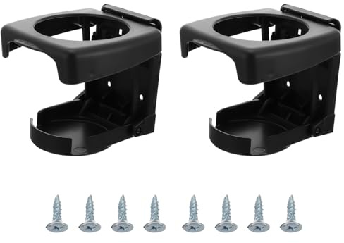 Alipis Portavasos Plegable Accesorio Práctico para Coche 2 Piezas, Soporte Portátil de Plástico Negro Fácil de Limpiar para Organizar Bebidas en Automóvil