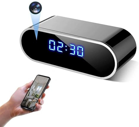 Väckarklocka dold 4K HD spionkamera - 1080P WiFi med Night Vision Rörelsedetektering Loop-inspelning Trådlös säkerhetskamera Monitor Videoinspelare Nanny Cam