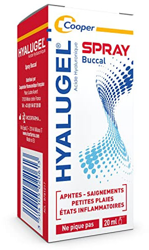 HYALUGEL - Spray orale - Lesioni poco accessibili - Afti - Piccole ferite - Stati infiammatori (sanguinamento) - Acido ialuronico - Gusto menta - limone - Spray - 20 ml