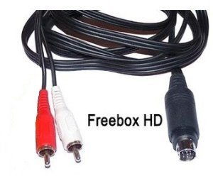 cable audio pour freebox minidin 9 broches vers 2 rca male 1,50 metres