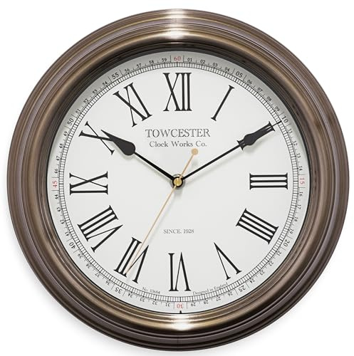 Towcester Clock Works Co. Acctim 26708 Redbourn Wall Clock, Gold, 30 cm L x 30 cm W