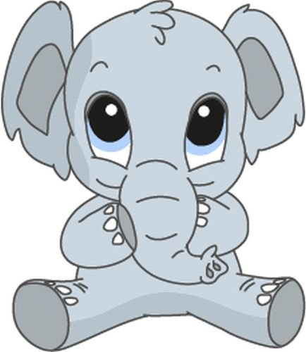 Bambinella® Aufbügler - Motiv: Elefant – gedruckte Velour/Flock Applikation zum selbst Aufbügeln auf Baumwolle, Baumwollmischgewebe und Polyester.