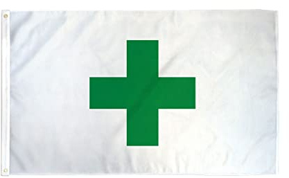 AZ FLAG Flagge Grünes Kreuz 150x90 cm Kreuz Grüne Polyester 100D 2 Ösen | Für innen und außen dekorative Flagge doppelte Nähte und verstärkte Kanten mit Metallösen 100D Polyester
