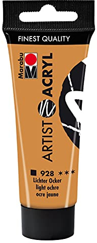 Marabu 12200055928 Artist - Luces acrílicas ocre 928, 22 ml, pintura acrílica fina en calidad de artista, a base de agua, consistencia pastosa, alta pigmentación, muy buen brillo y opacidad