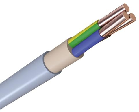 WITTKOWARE NYM-J Mantelleitung (Elektro Installationskabel), Mantelfarbe grau, 3x1,5mm², Kabellänge 50m