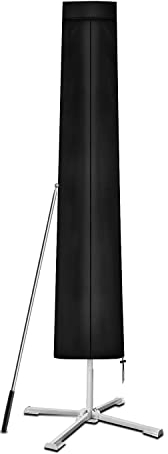 Dokon Sonnenschirm Schutzhülle Wasserdicht Hülle für Sonnenschirme bis 350cm Ø, Winterfest UV-Beständig Ampelschirm Abdeckung mit Stab, Abdeckhauben für Gartenschirm, Marktschirm (190x30/50cm)