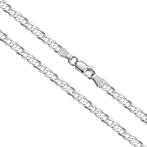 PROSILVER Chaîne Homme Cubaine Argent 925/1000 3mm Collier Long à Maillons Gourmette 66cm